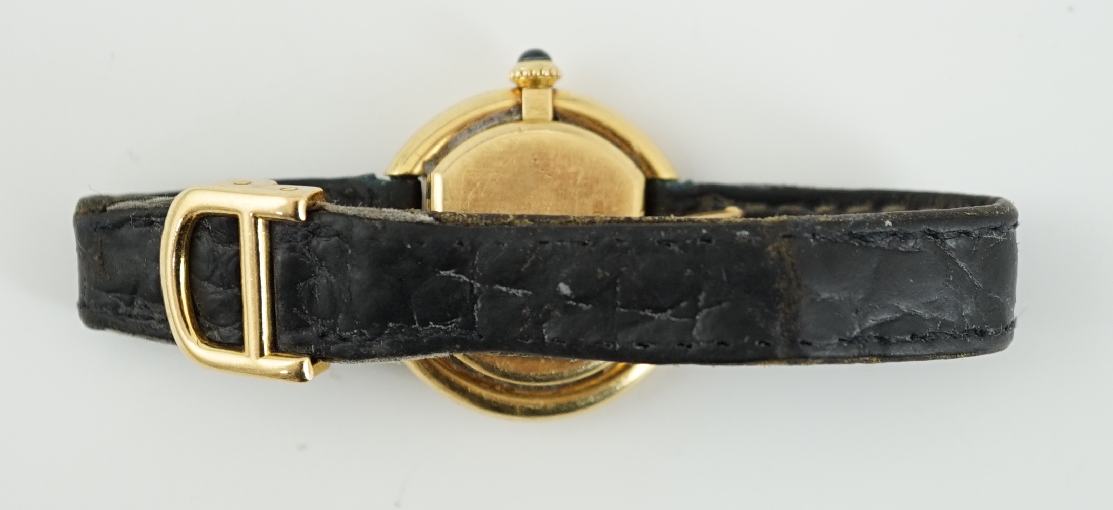 A lady's 18ct gold Cartier Ellipse manual wind wrist watch